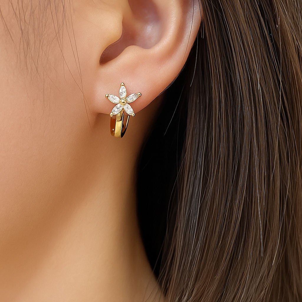 1 Pair Simple & Delicate Small Flower Stud Earrings