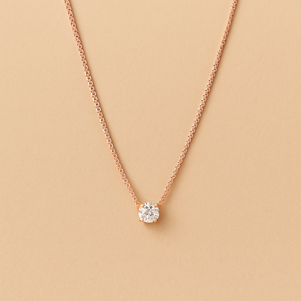 Cléa Moissanite Pendant Necklace in 14k Gold