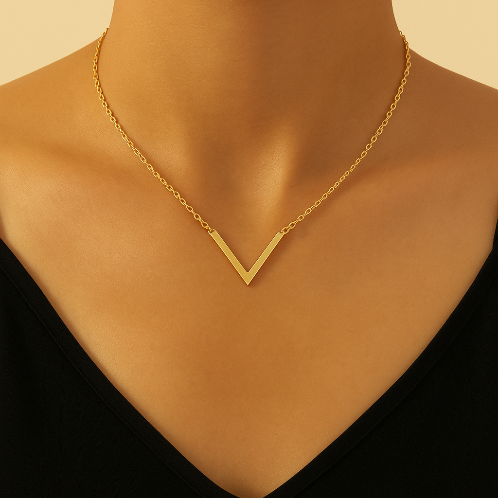 Aurora | V-shaped geometric necklace