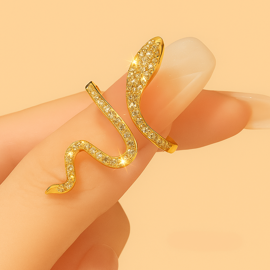 Zirconia Snake Ring - Chic & Adjustable