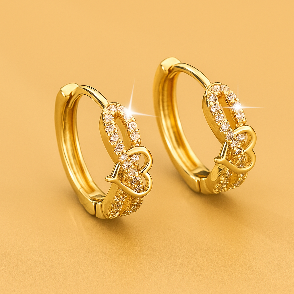 Elegant loop earrings with sparkling zirconia