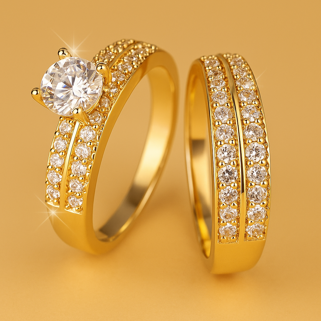 Luxurious round-cut zirconia wedding ring for women