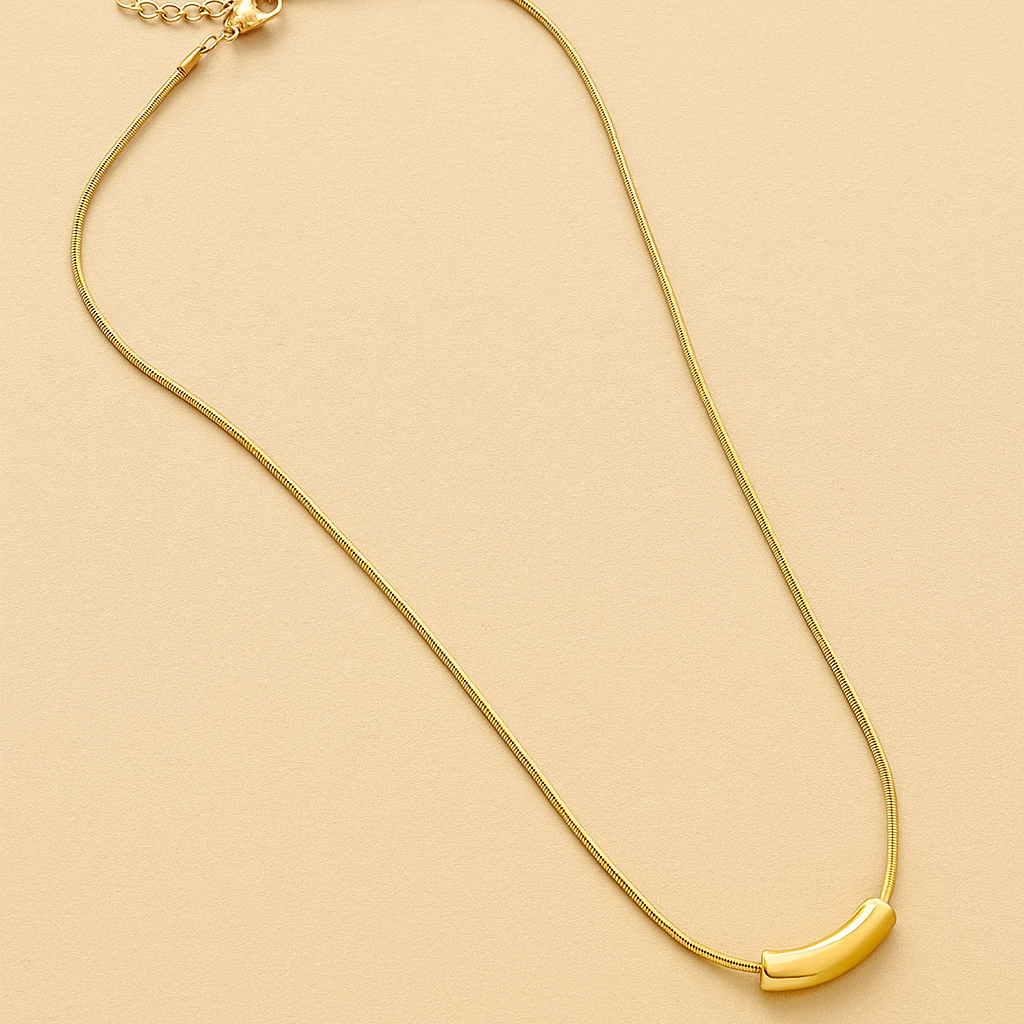 Minimalist Geometric Gold Necklace - Elegant Collarbone Necklace