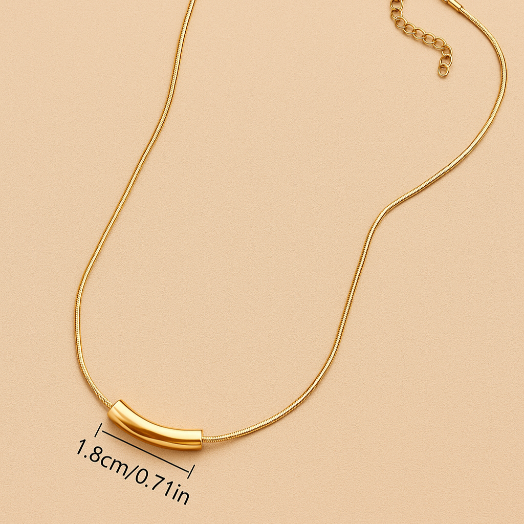 Minimalist Geometric Gold Necklace - Elegant Collarbone Necklace