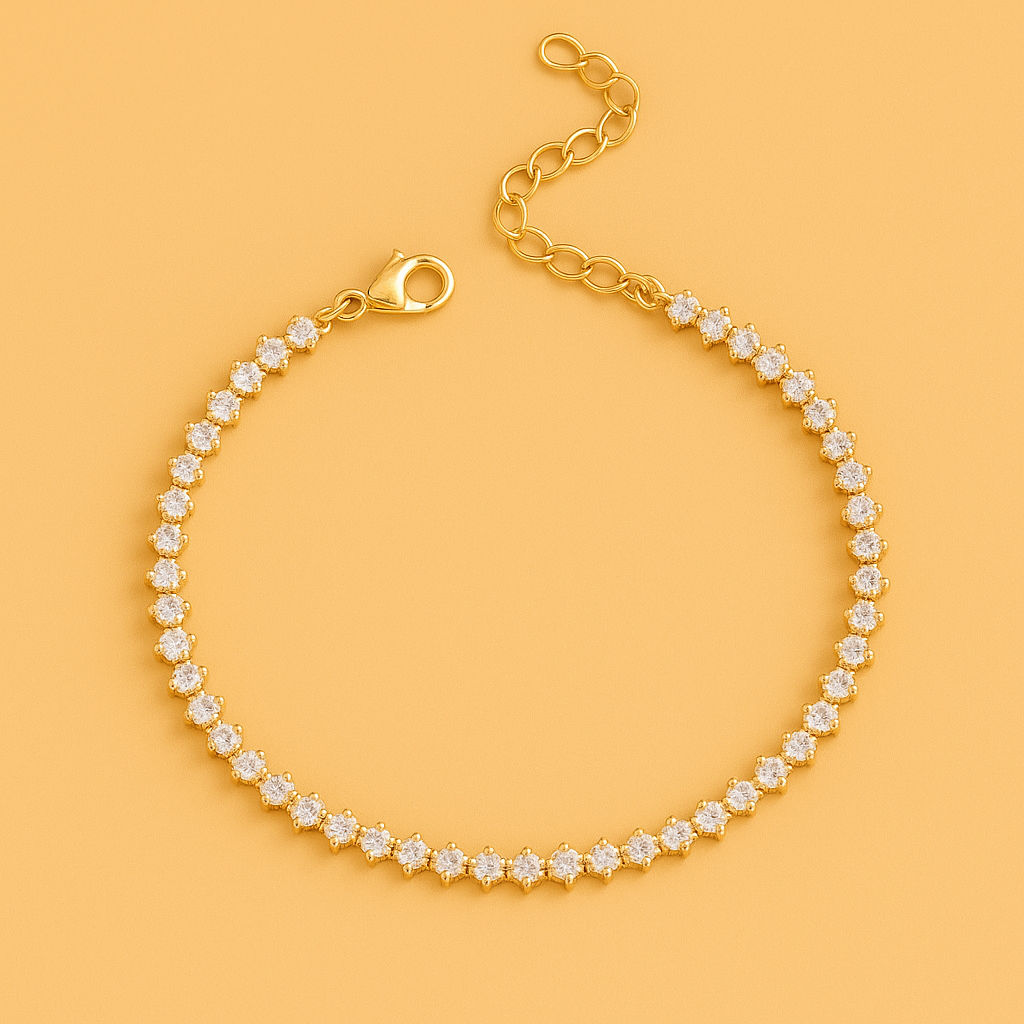 Ladies bracelet with synthetic zirconia - Sprankelend Design