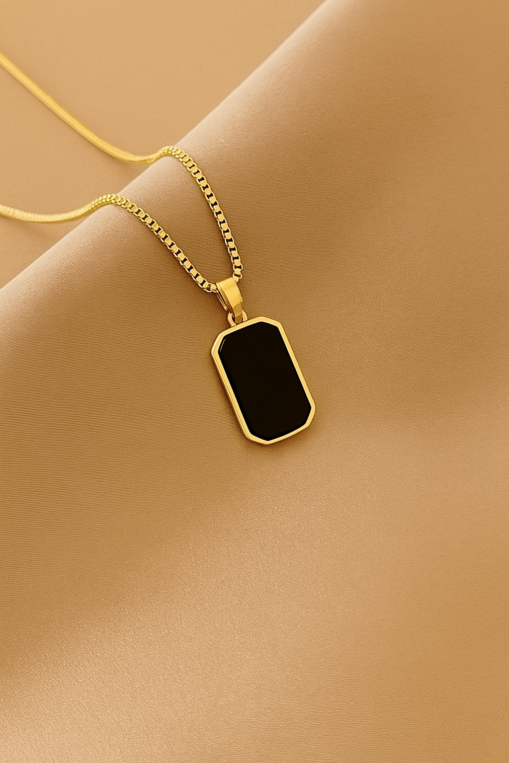 Zwarte Titanium Geometric Ketting - Elegant Unisex Sieraad