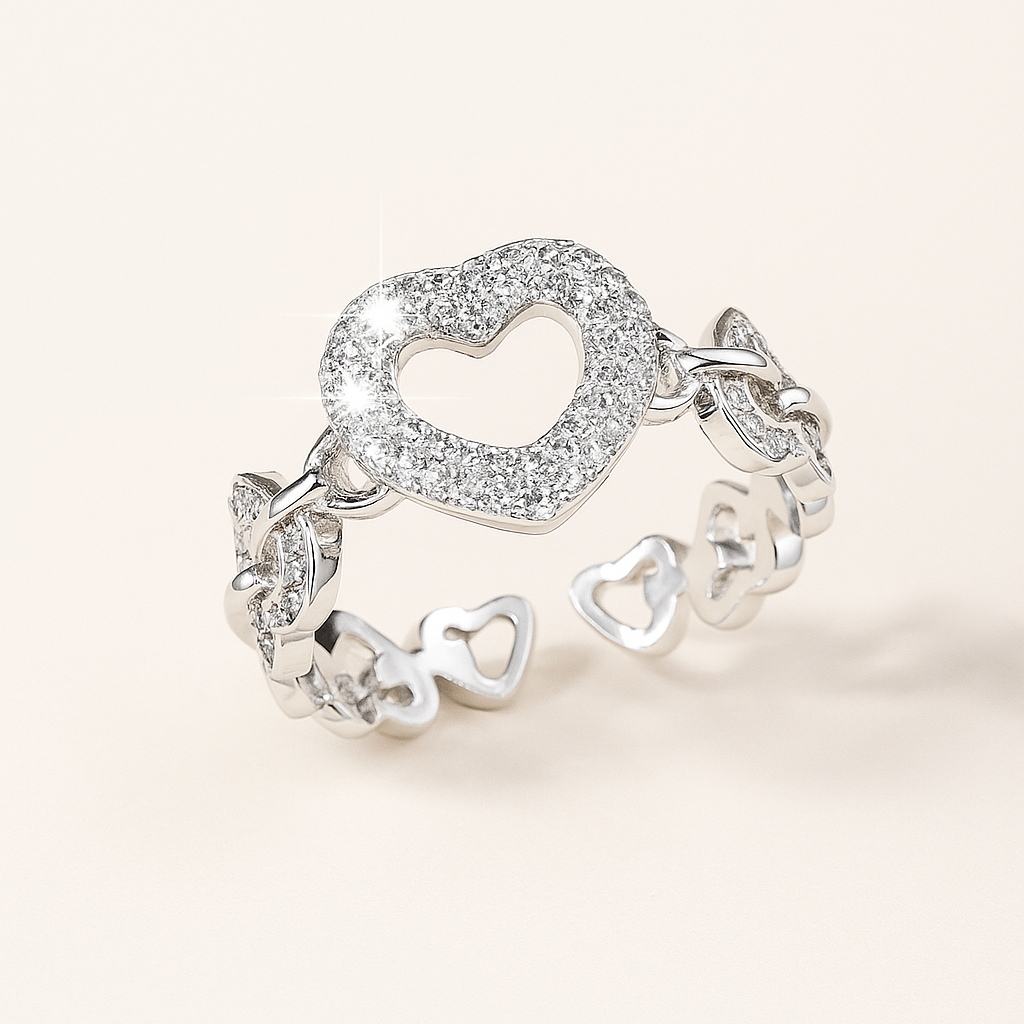 Gedurfde Hard Statement Ring - Sparkling Synthetic Zirconia
