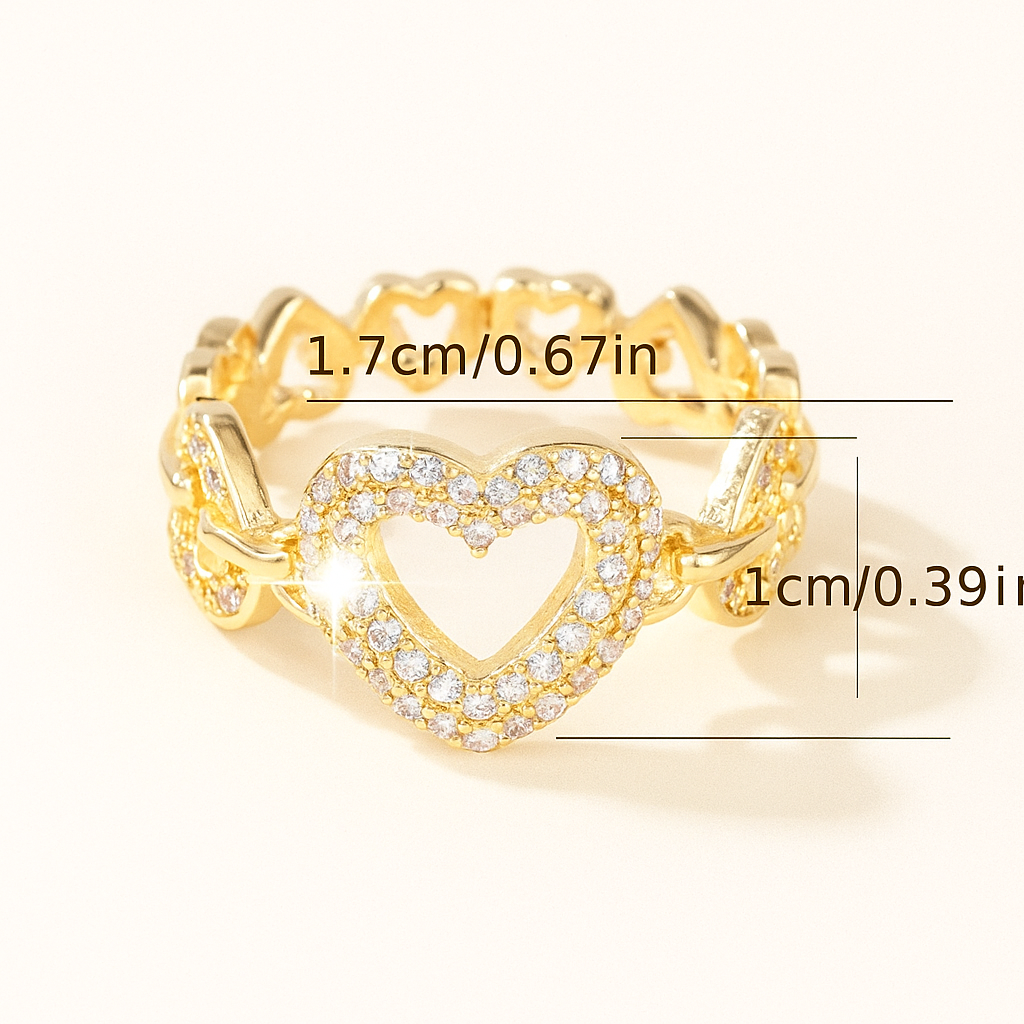 Gedurfde Hard Statement Ring - Sparkling Synthetic Zirconia
