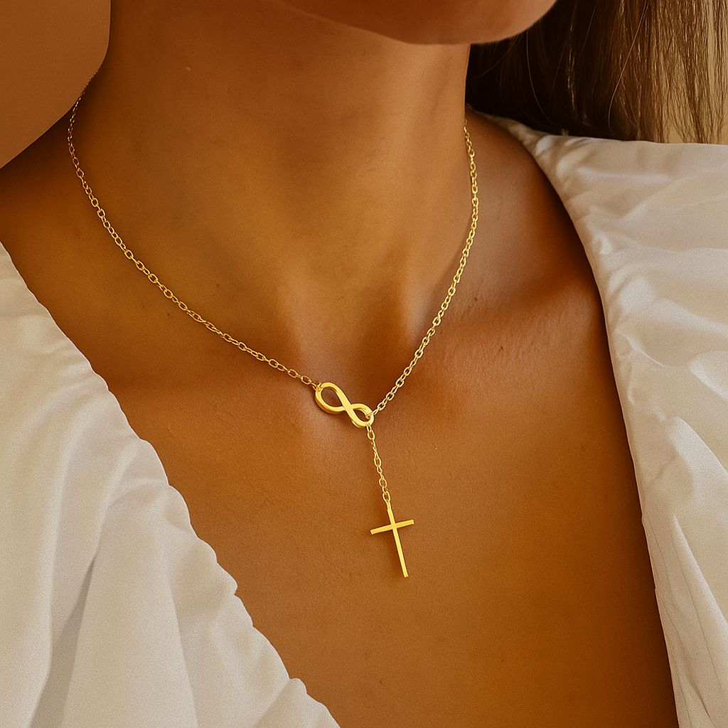 Infinity Cross Necklace - Chic Gold Symbol Jewelry