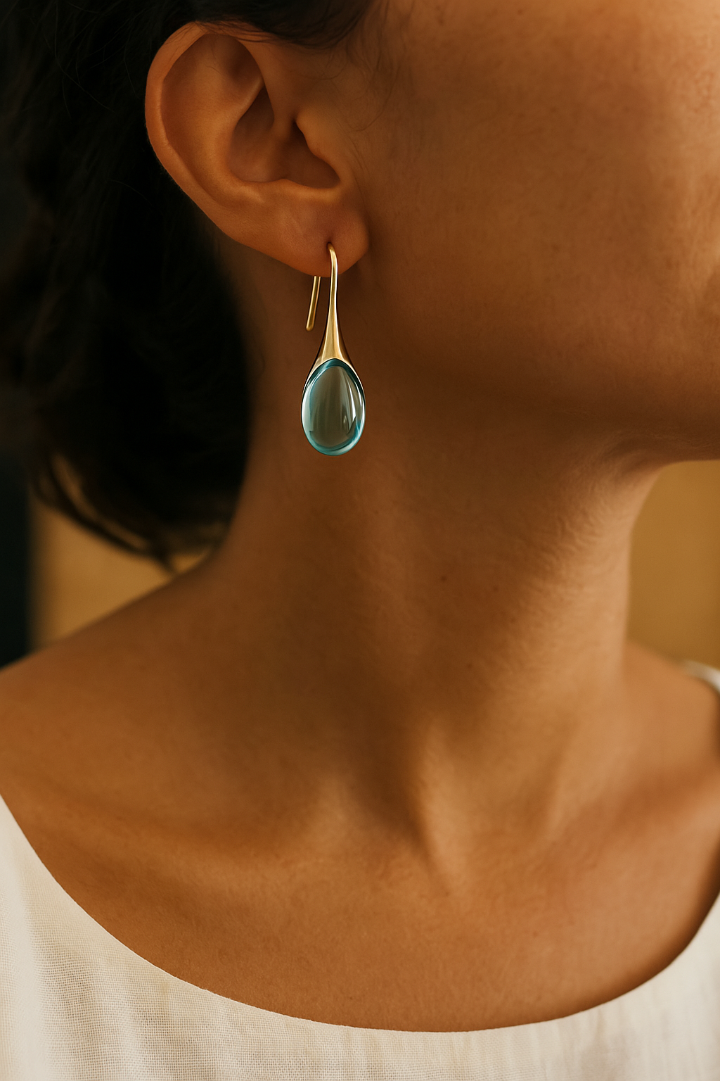 Gold & silver gemstone earrings