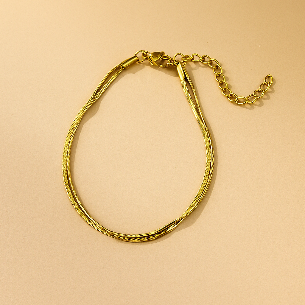 Double-Layer Snake Bone Chain Bracelet