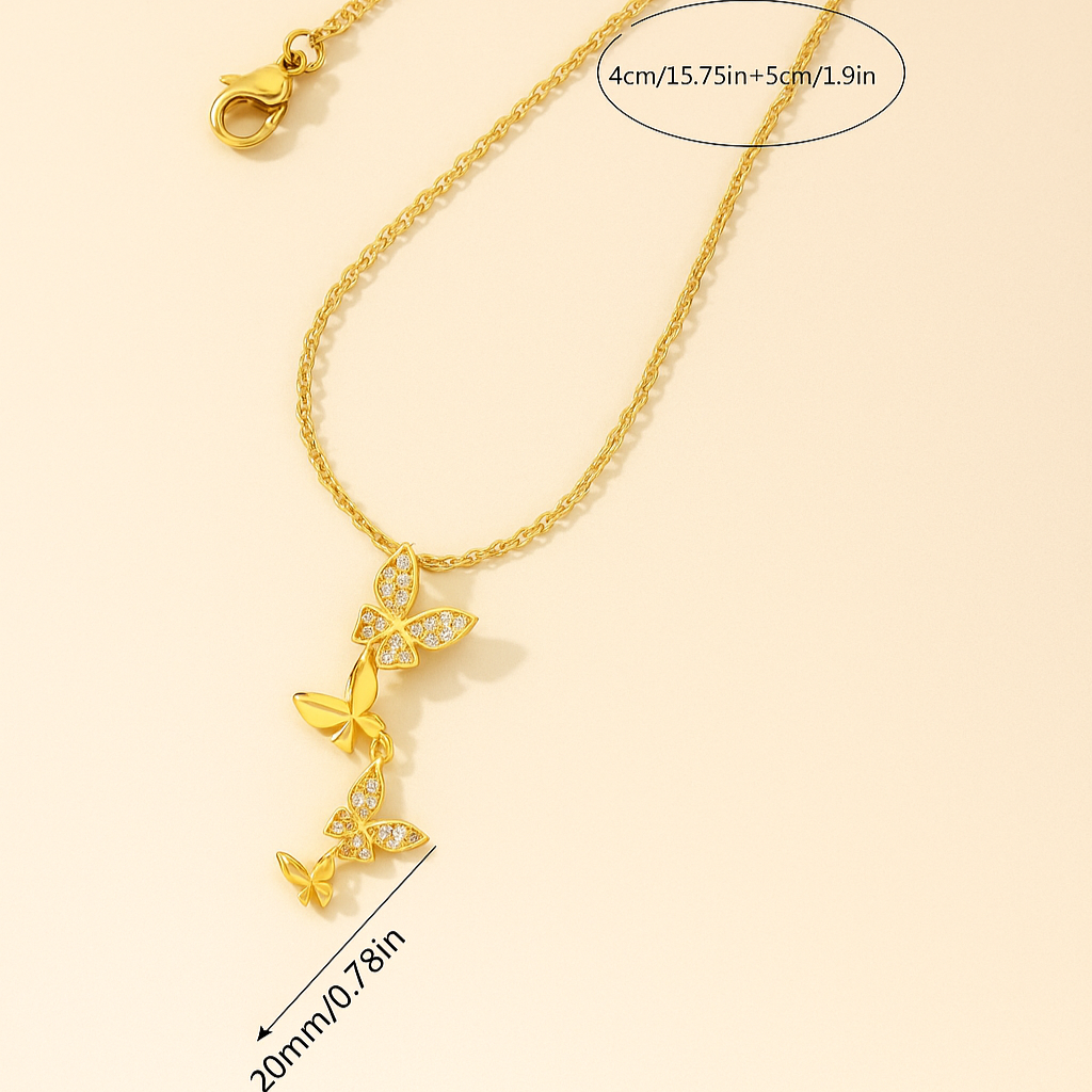 Luxury Connecting Butterfly Pendant for Women Necklace