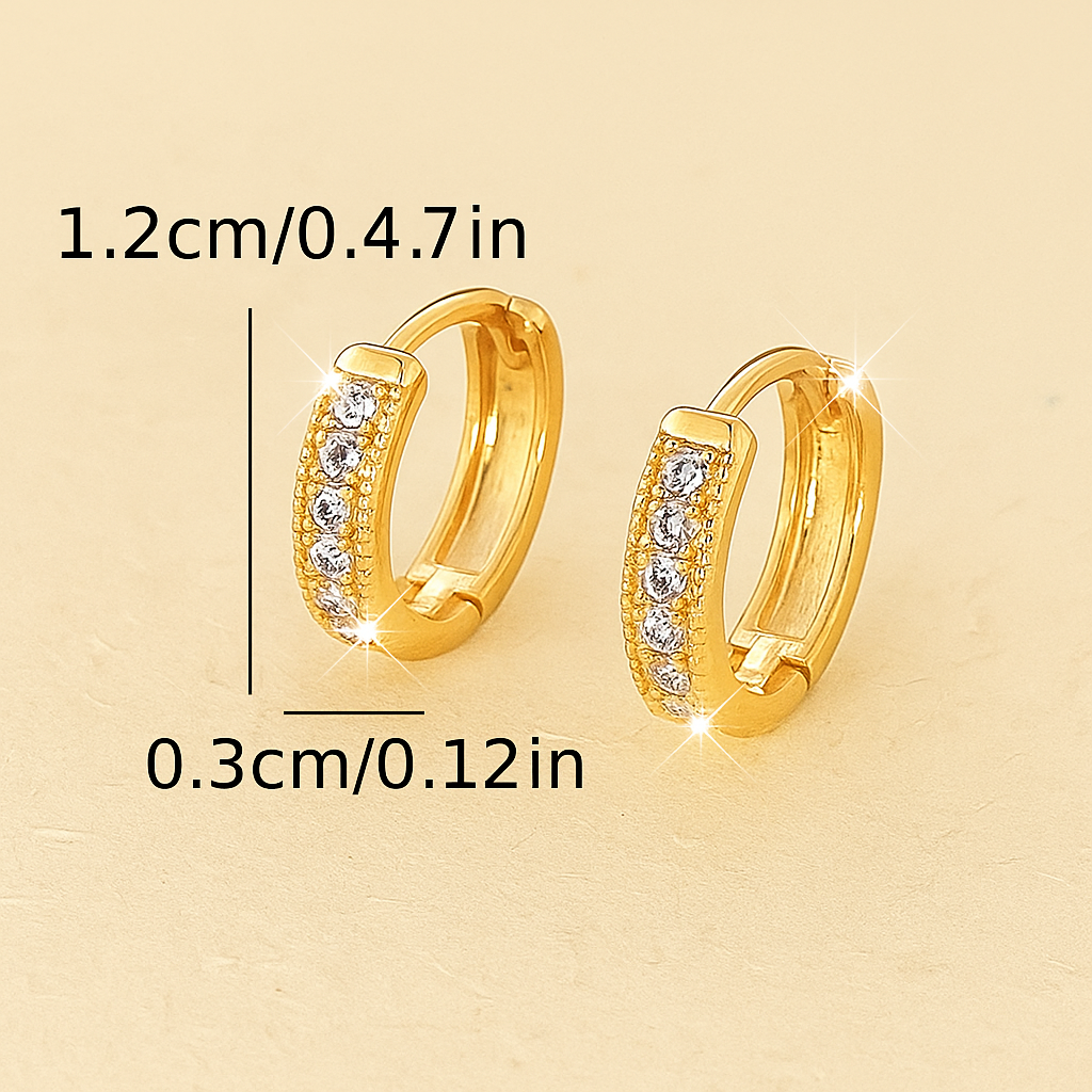Zeah Elegant Hoop Earrings with Sparkling Zirconia