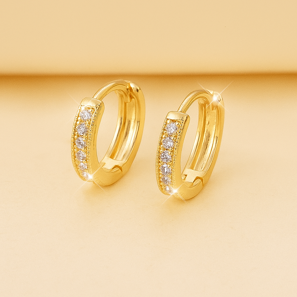 Zeah Elegant Hoop Earrings with Sparkling Zirconia