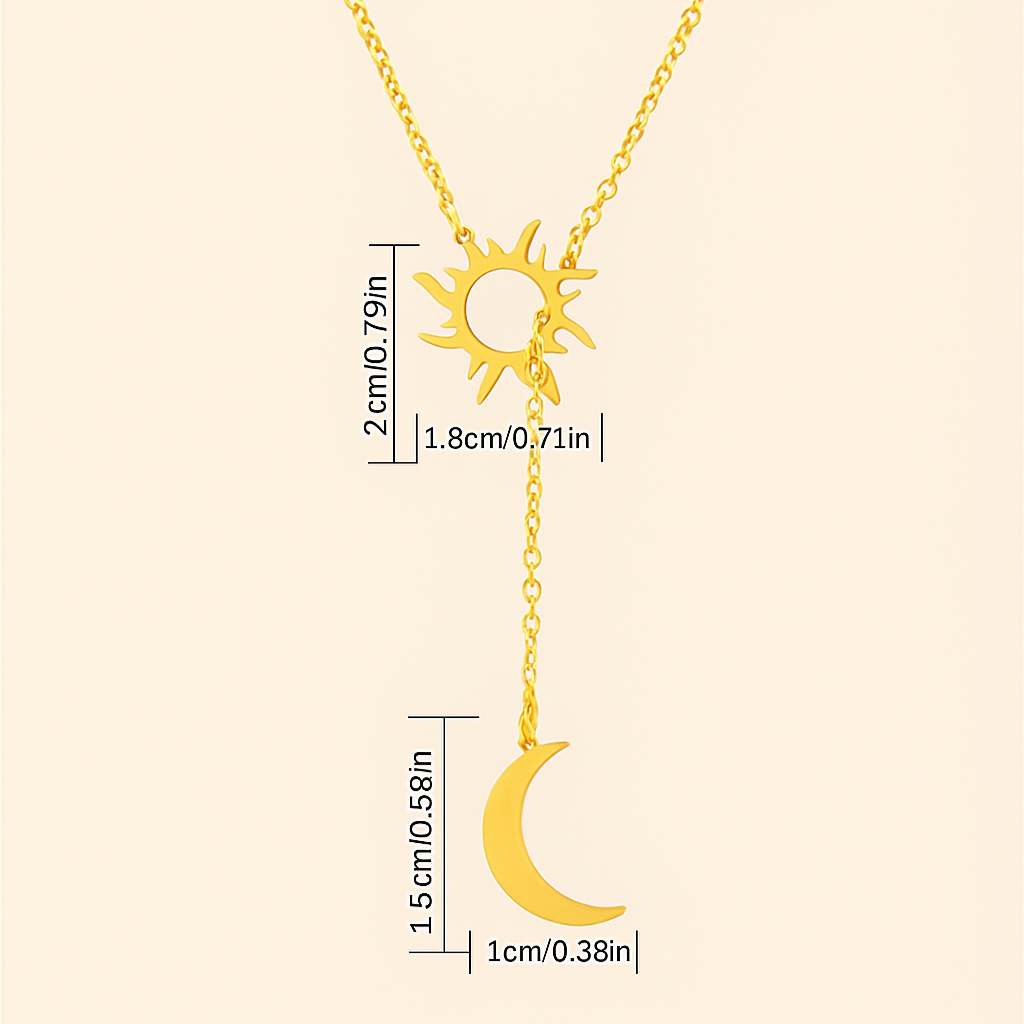 Minimalist Sun & Moon Pendant Necklace
