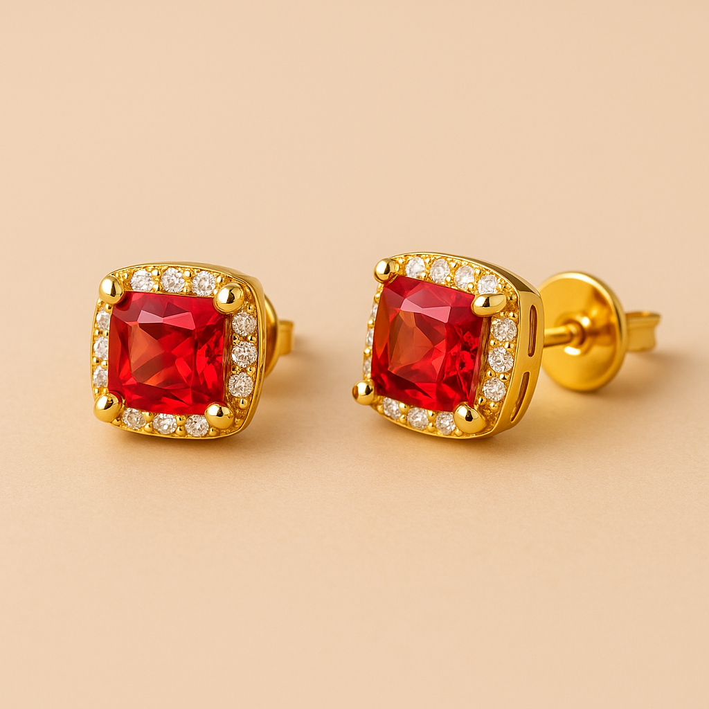 Retro Square 6mm High-End Versatile Earrings