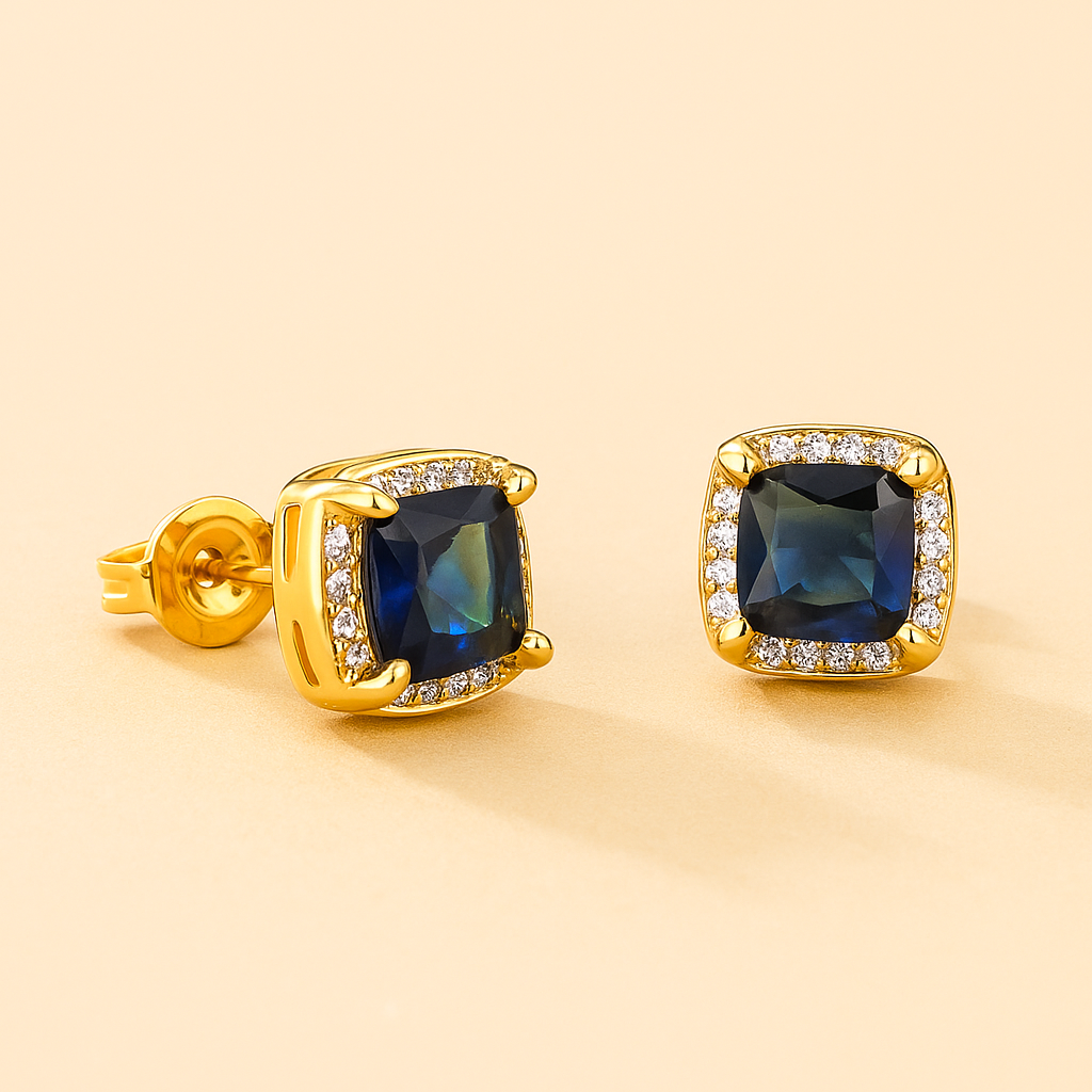 Retro Square 6mm High-End Versatile Earrings