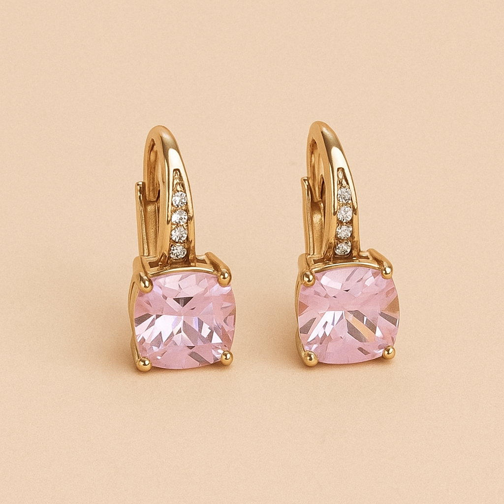 Elegant Drop & Dangle Earrings – Copper with Synthetic Cubic Zirconia
