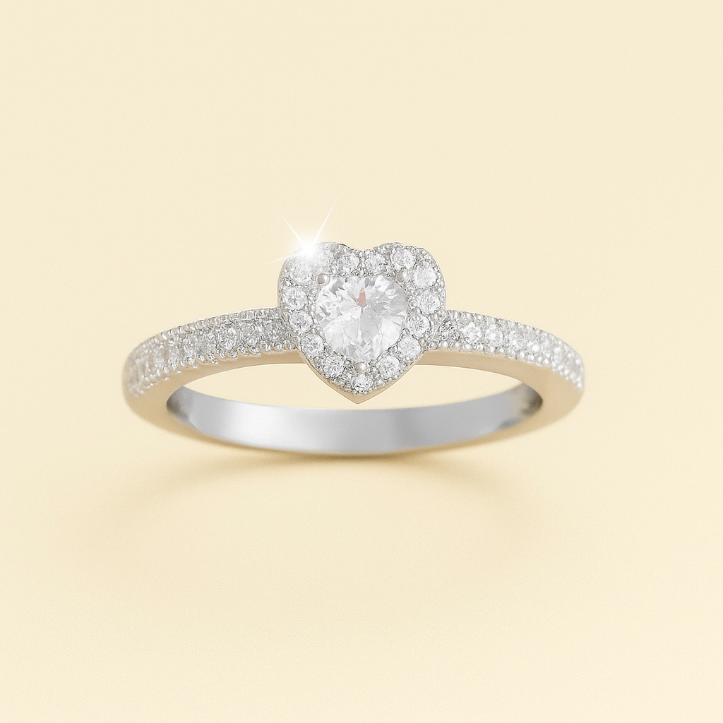 Luxury Heart-Shaped Cubic Zirconia Ring – Women's Promise