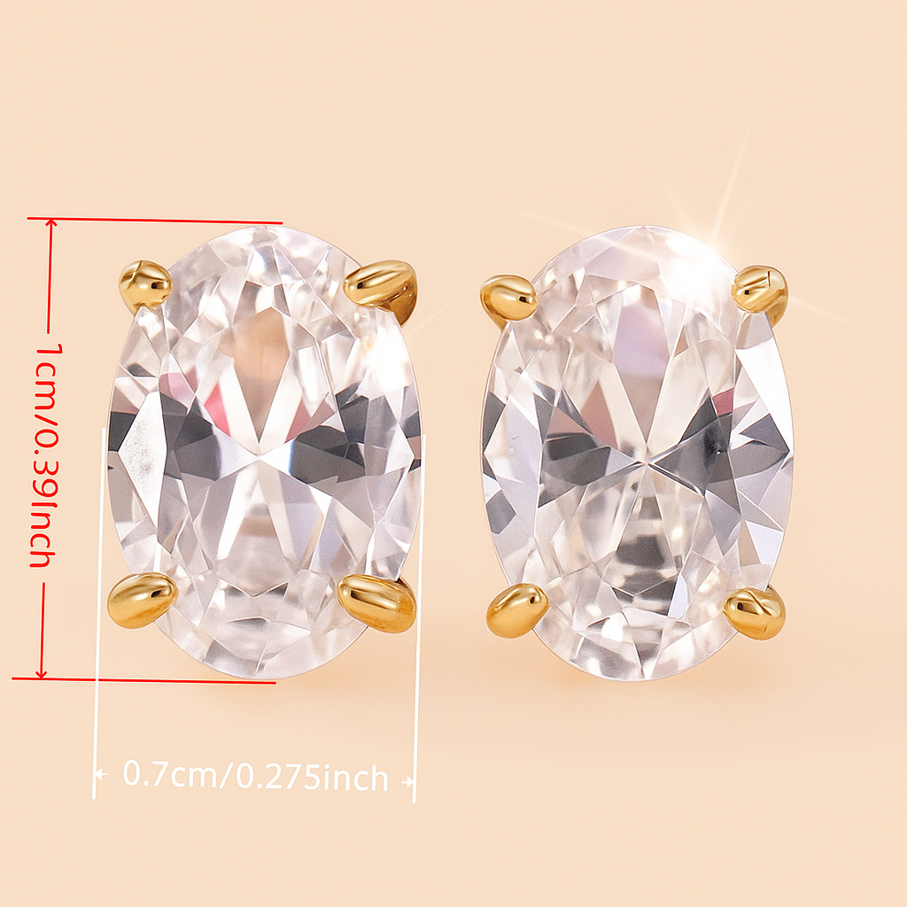 Small Four-Prong Oval Synthetic Zirconia