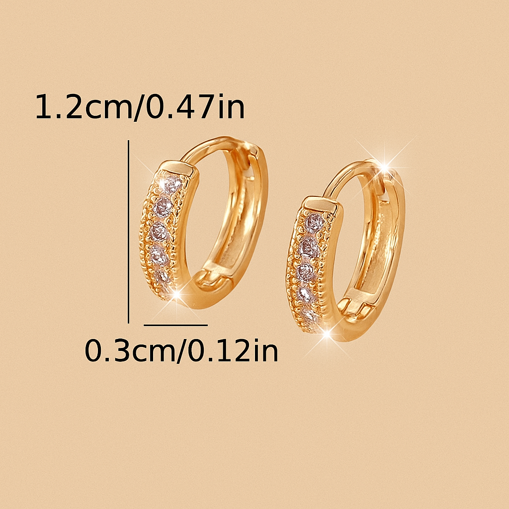 Elegant Women's Hoop Earrings with Sparkling Zirconia