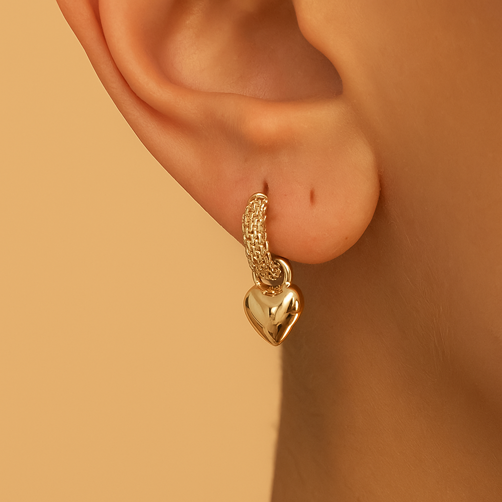 Elegant Heart-Shaped Drop Earrings – Sparkling Zirconia