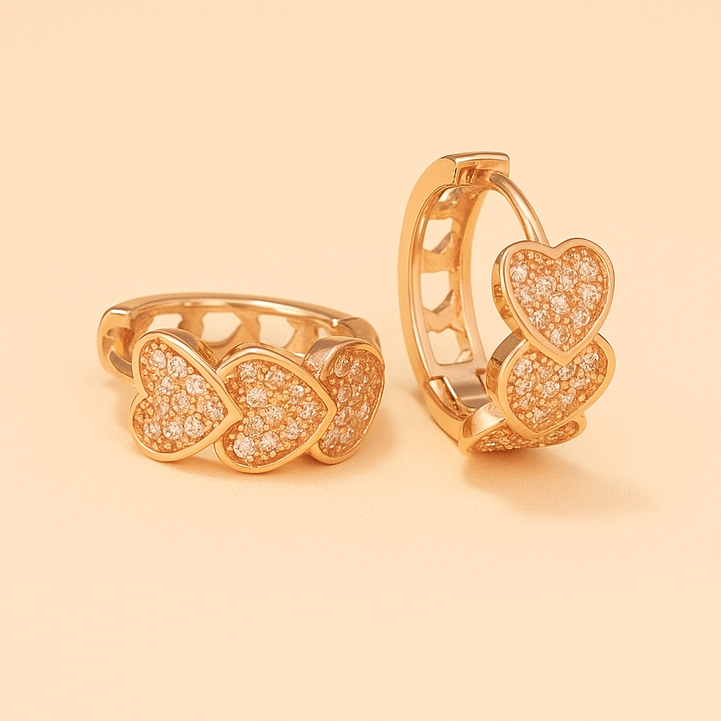 Luxury Heart-Shaped Zirconia Hoop Earrings