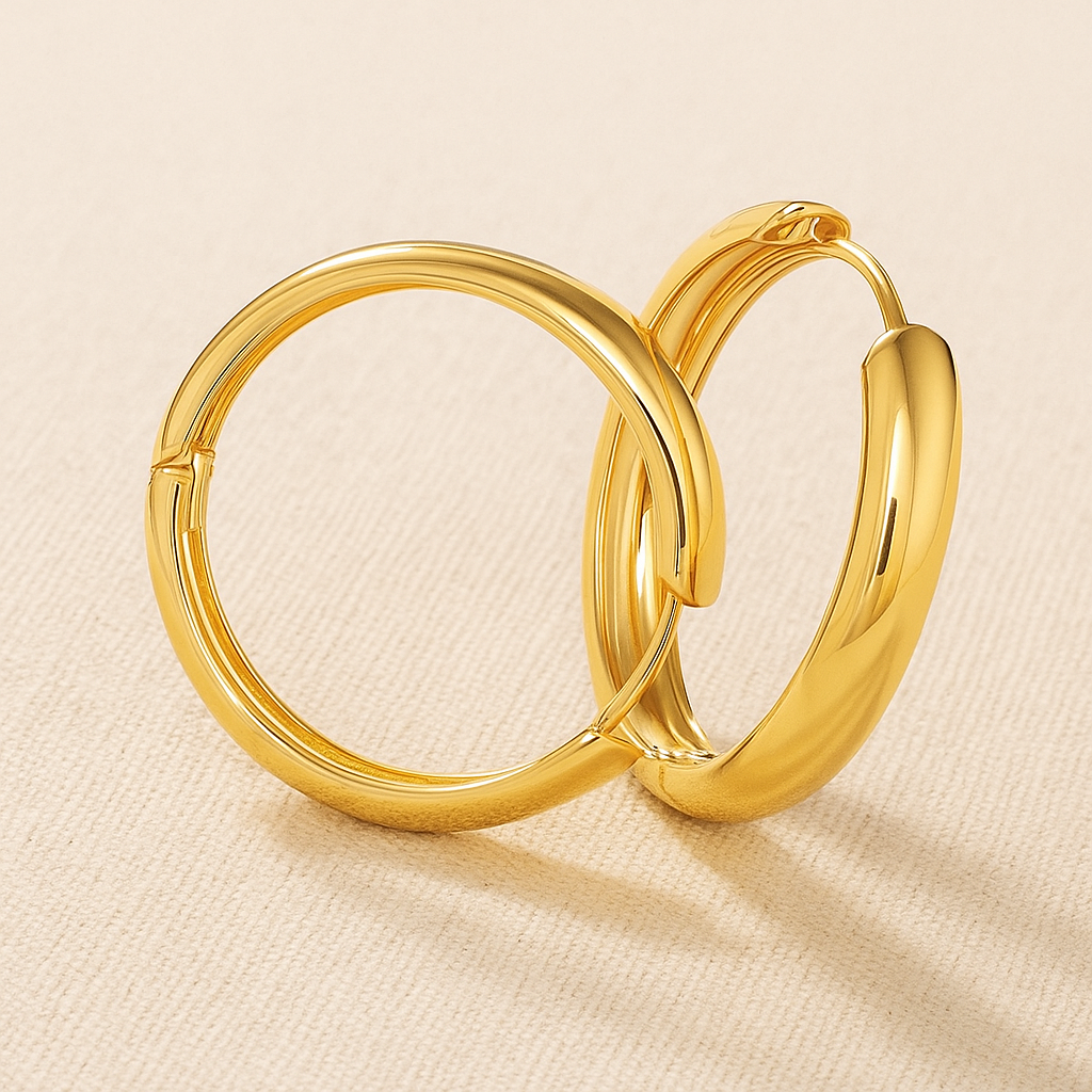 Minimalist 18K Gold Hoop Earrings