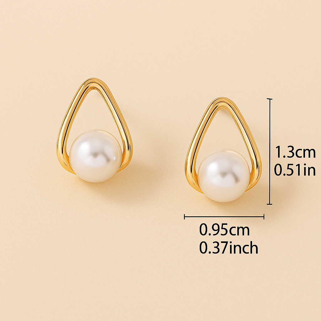 Elegant French-Style Faux Pearl Lightweight Earrings for Women