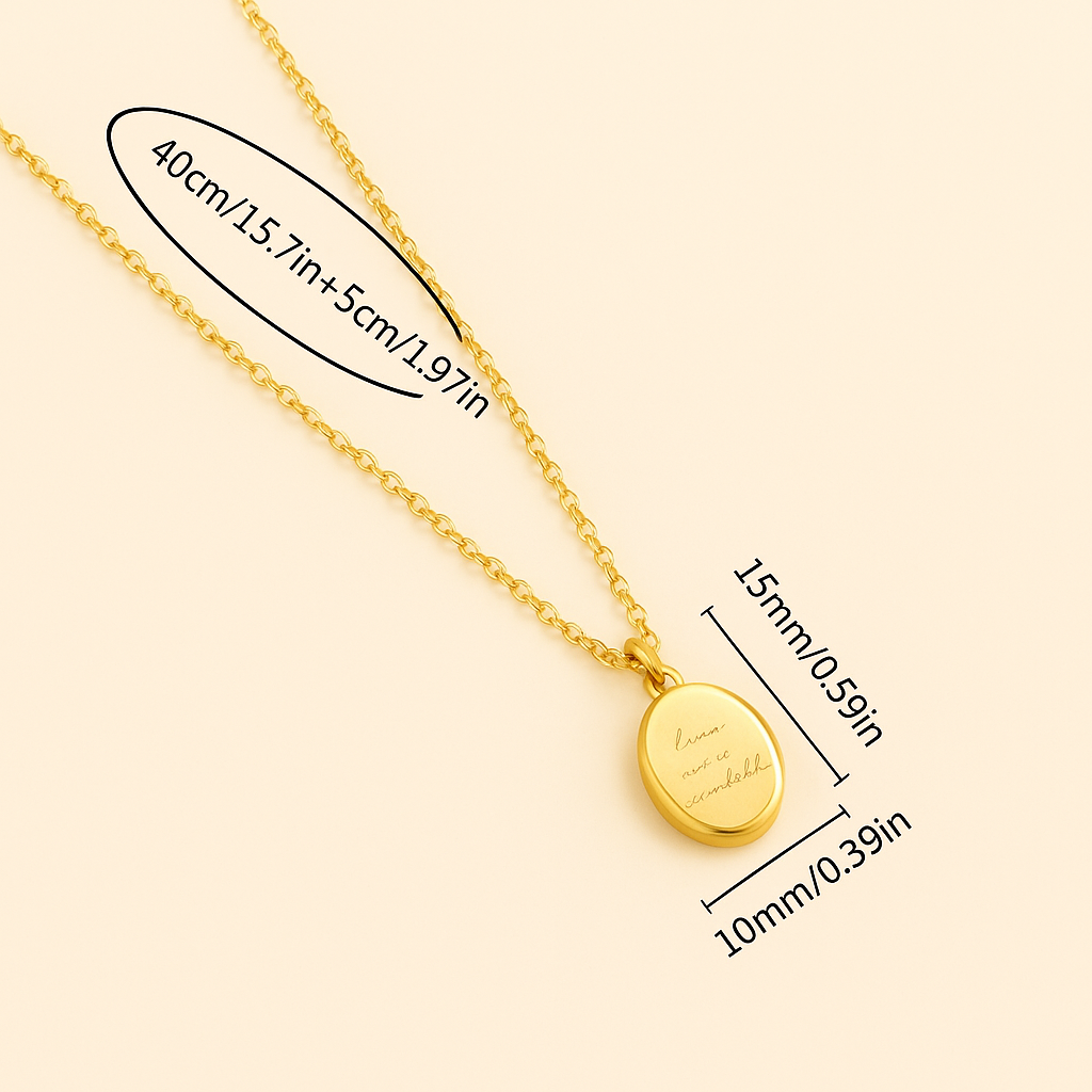18K Gold-Plated Round Pendant Necklace