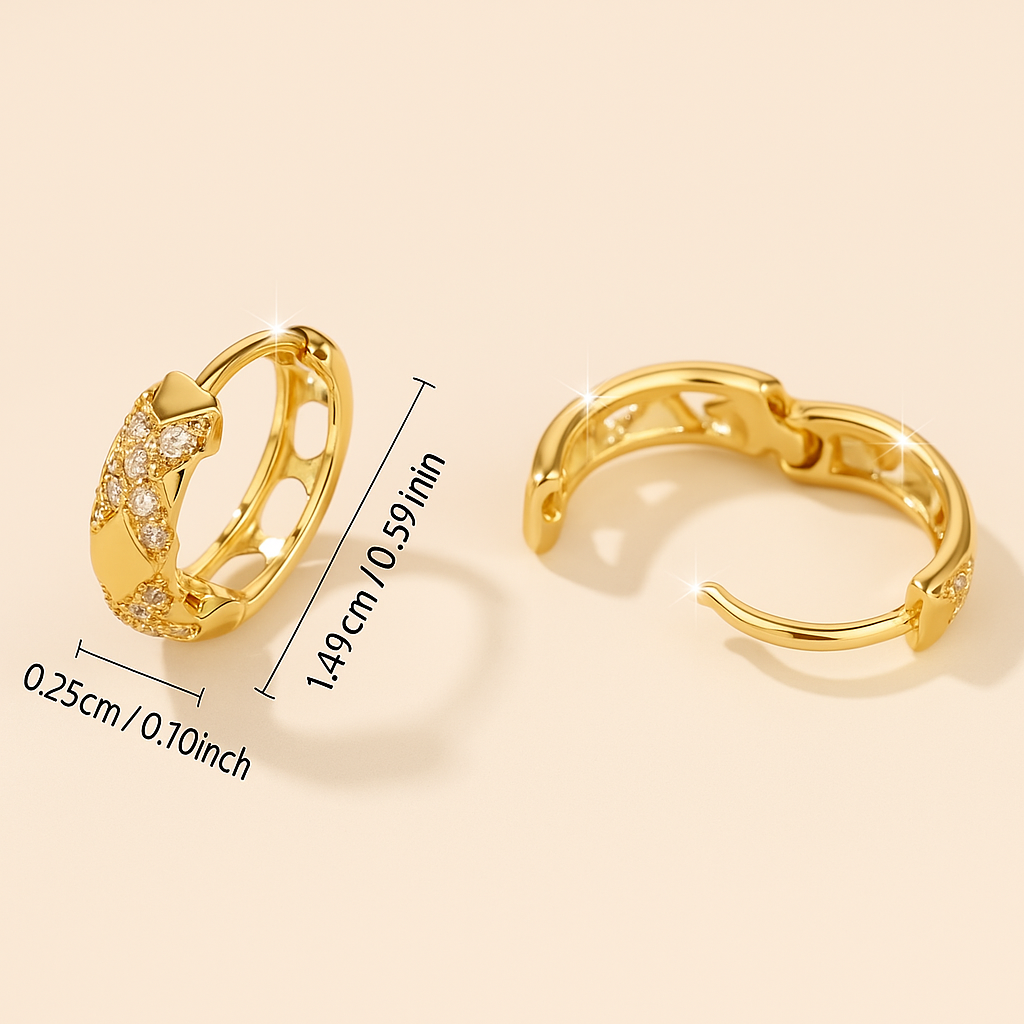 Elegant Bohemian Cross Hoop Earrings with Sparkling Zirconia