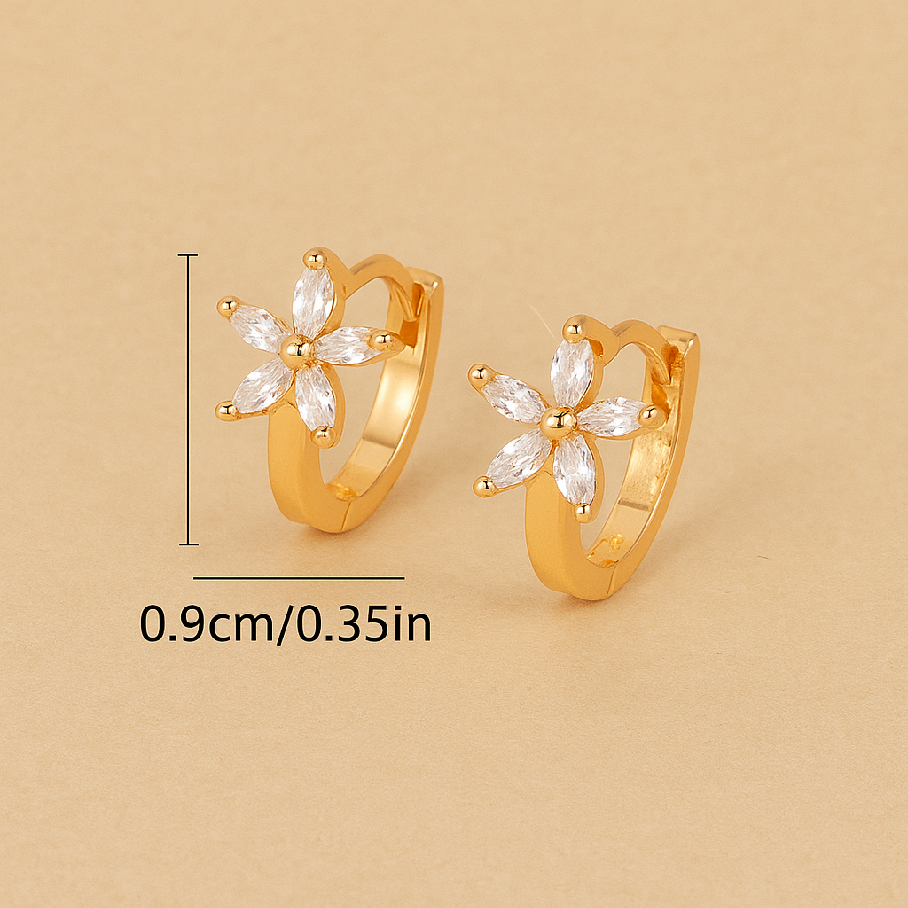 1 Pair Simple & Delicate Small Flower Stud Earrings