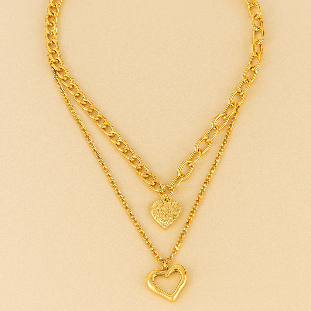 Double-Layer Gold-Tone Necklace | Durable & Stylish