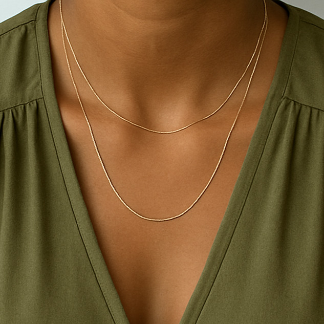 Light Luxury Double-Layer Snake Bone Chain Necklace | Gold-Plated