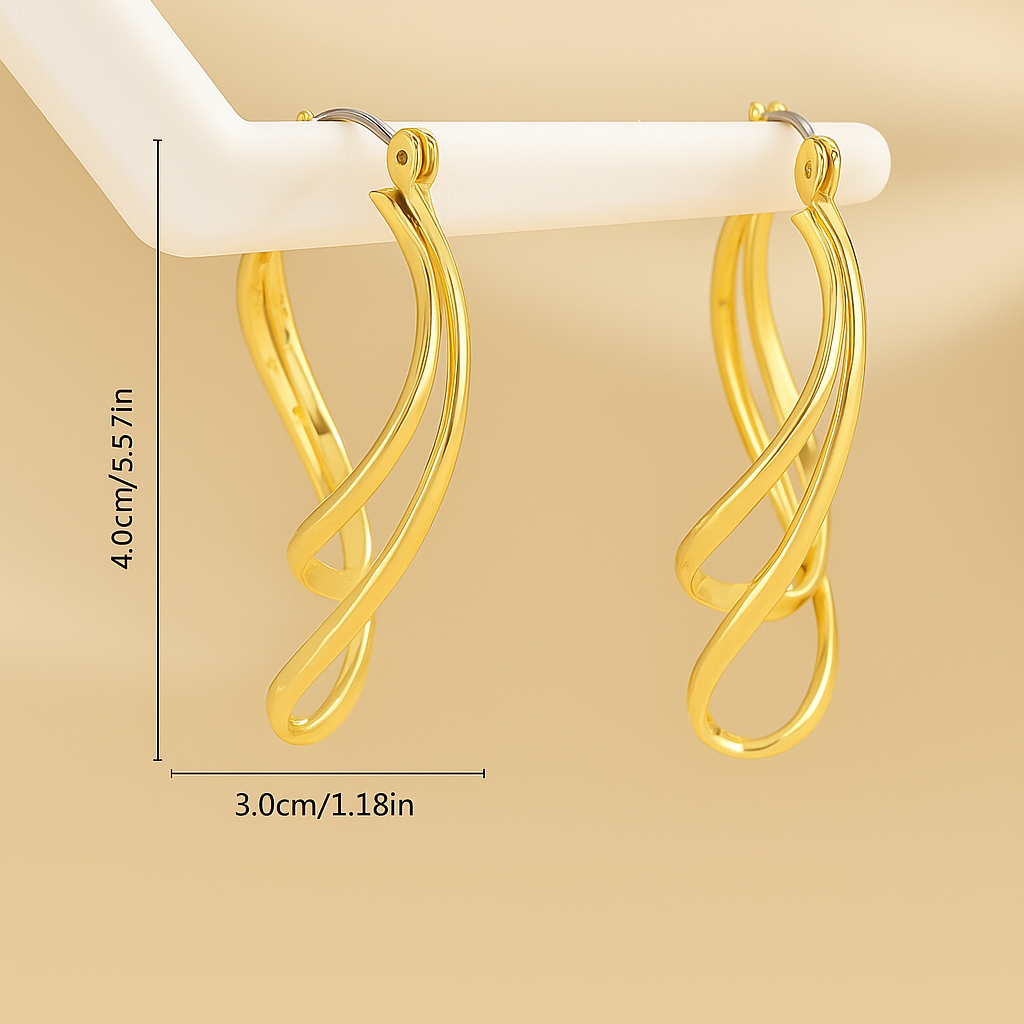 Unique Twisted Double-Layer Hoop Earrings