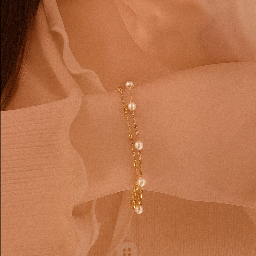 Elegant Double-Layer Faux Pearl Bracelet