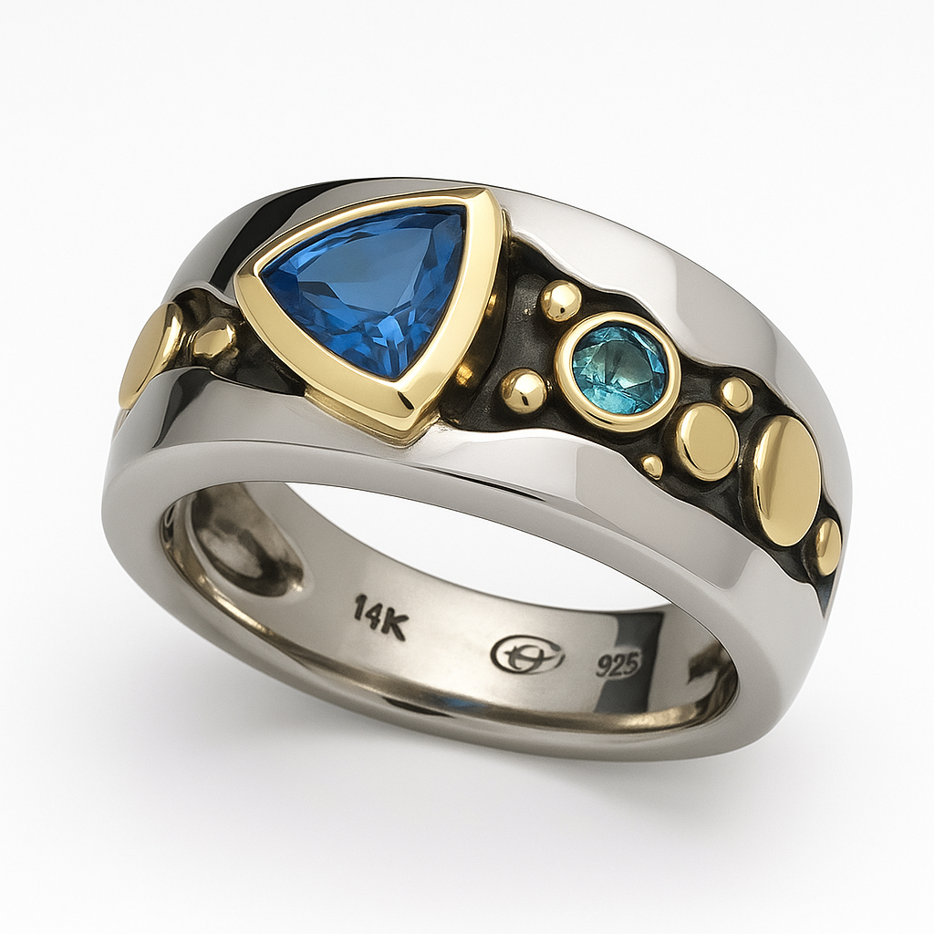 Vintage Ring with Blue Crystal