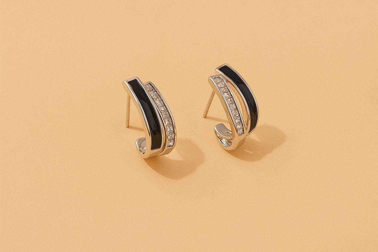 Exquisite Double-Layer C-Shaped Earrings in Gold Finish