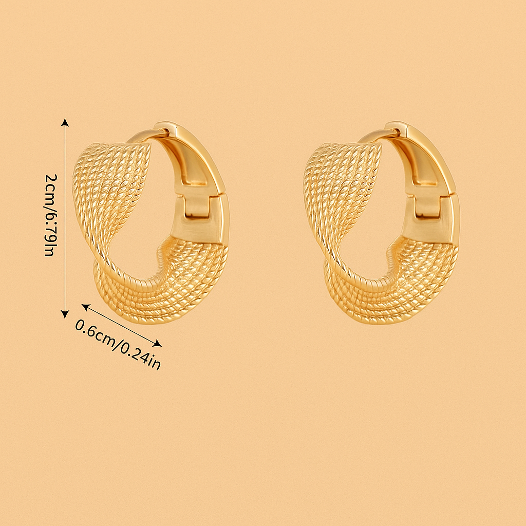 Ellie Elegant Wave Hoop Earrings