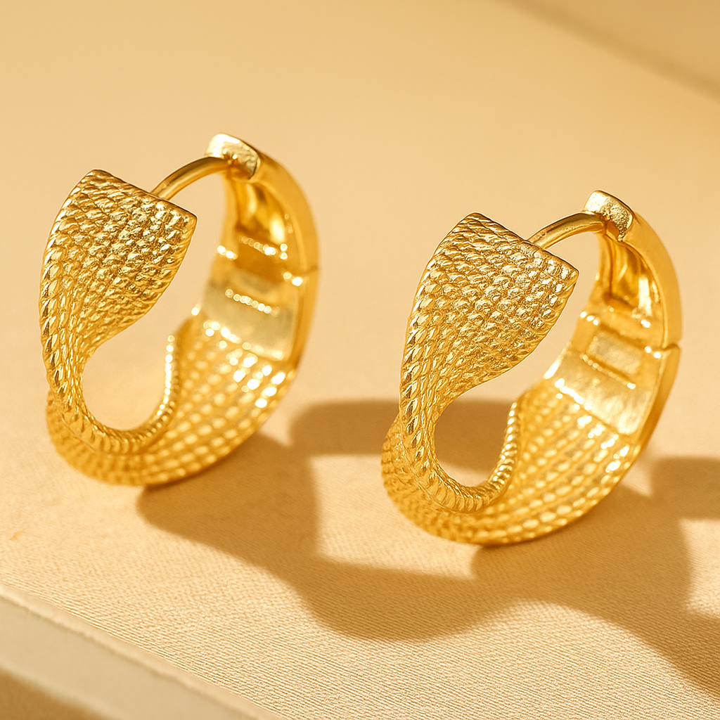 Ellie Elegant Wave Hoop Earrings