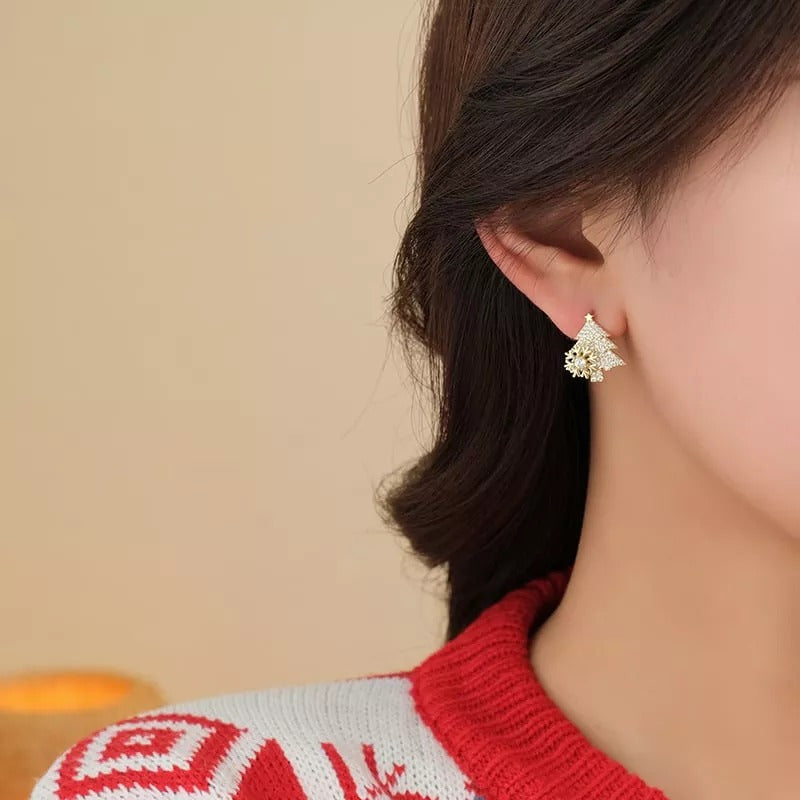 Shiny Christmas Tree Earrings