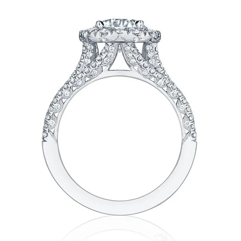 Diamond-Cut Solitaire Engagement Ring