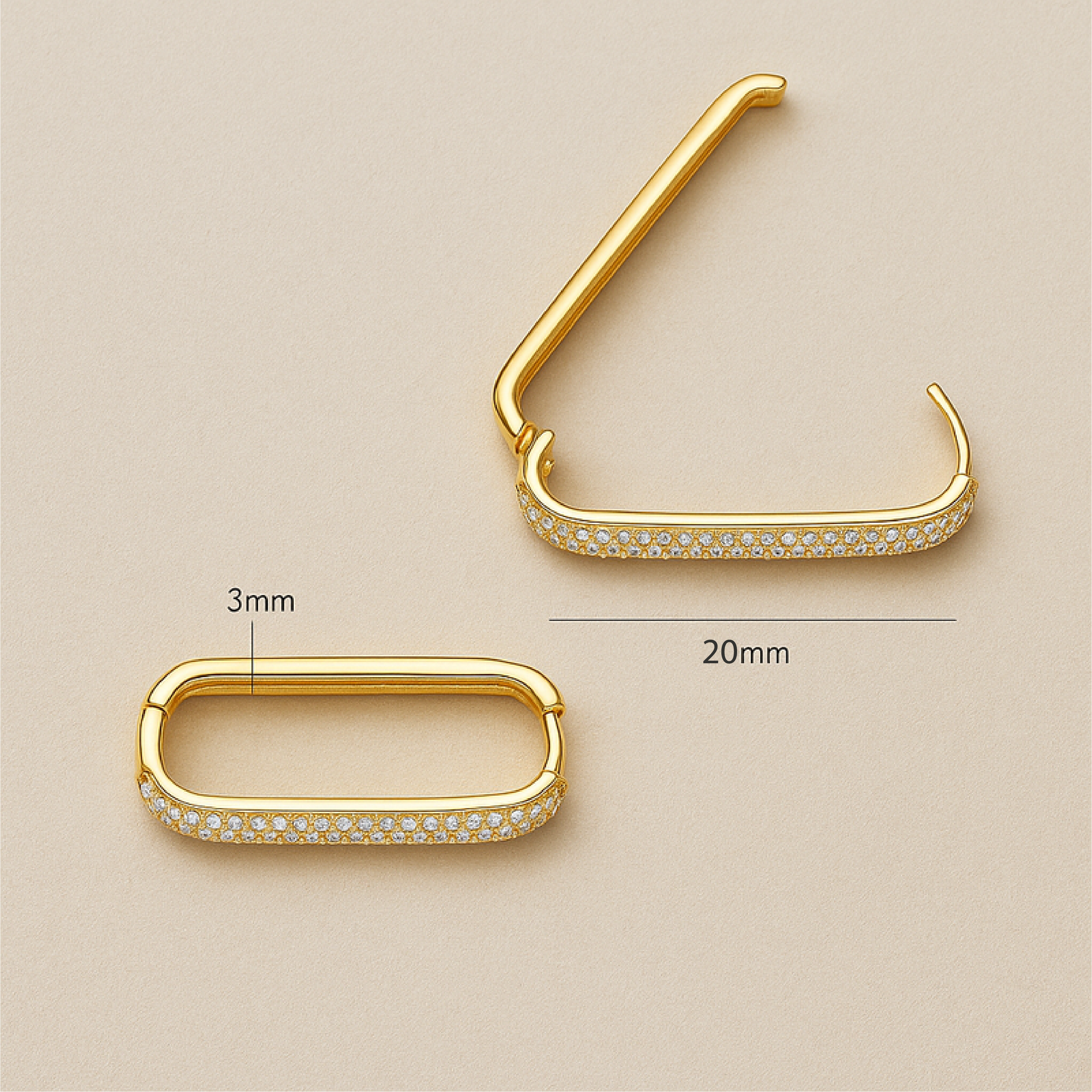 Icon Pavé Hoop Earrings in 18k Gold