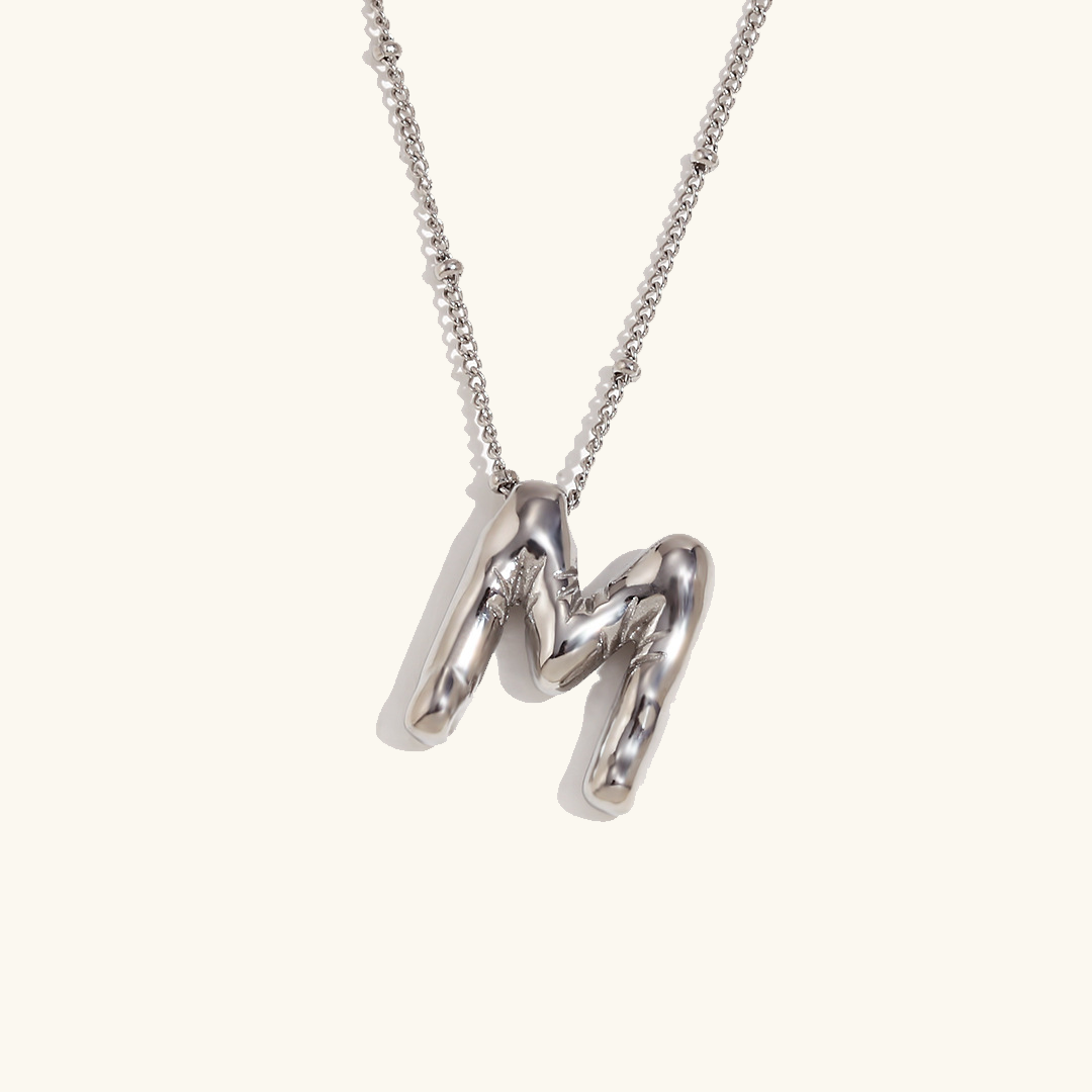 Personalized Bubble Initial Necklace