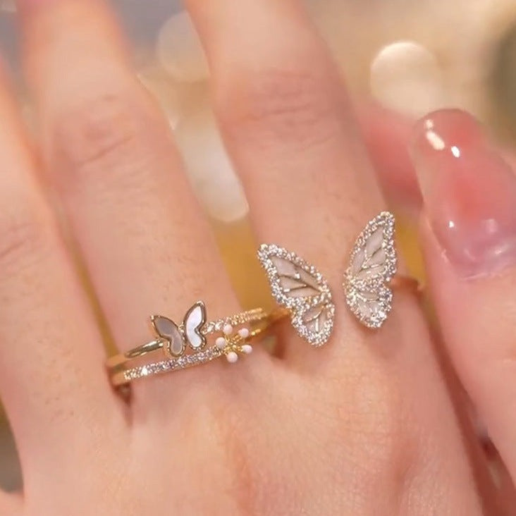 Ornate Flutter Twin Rings