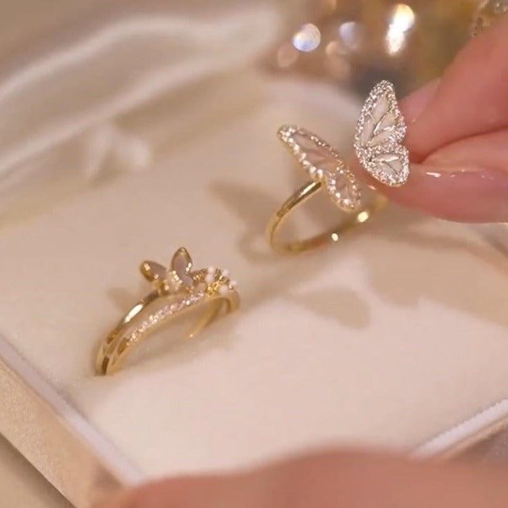 Ornate Flutter Twin Rings