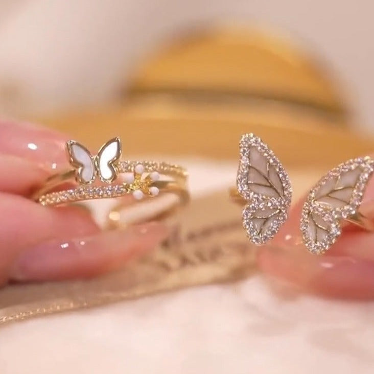 Ornate Flutter Twin Rings
