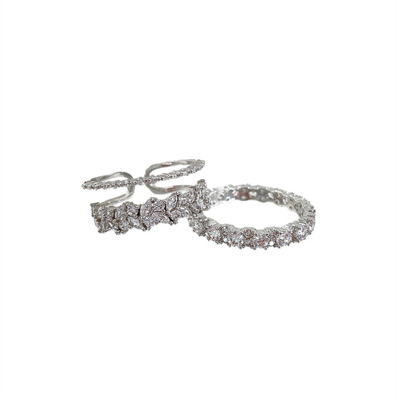Double Cascade Zirconia Rings