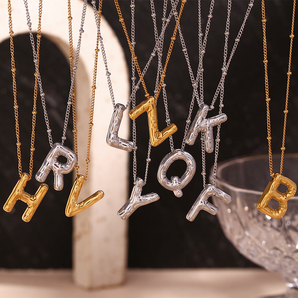 Personalized Bubble Initial Necklace