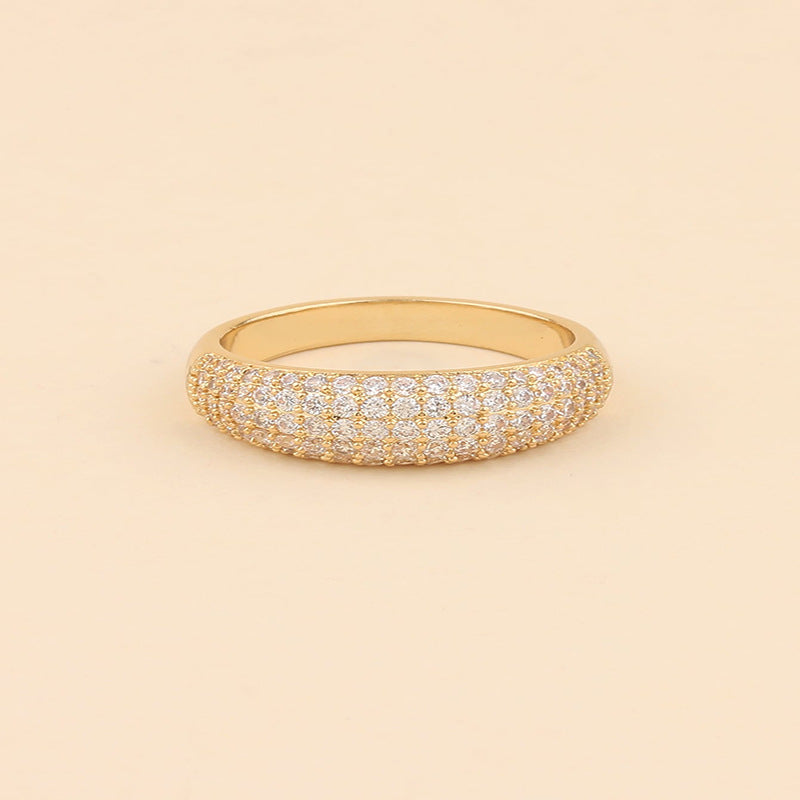 Gold Ring With Crystal Dome